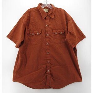 VINTAGE Dee Cee Shirt 18 Rust Western Pearl Snap 70s Cowboy Rodeo USA